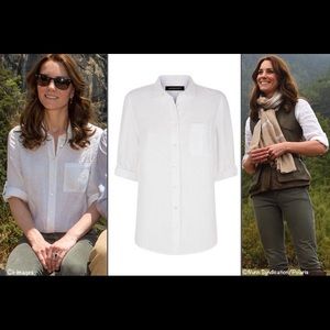 NWT jaeger linen blouse aso white us 8 uk 12